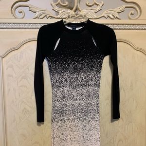 Black and White Confetti Sweater Bodycon